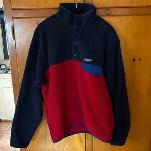 Patagonia Navy and Red Synchilla Fleece